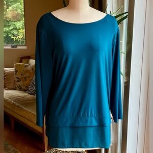 Calvin Klein Teal Relaxed Long Sleeve Top